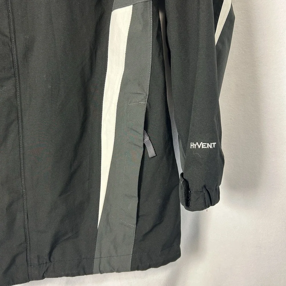 The North Face YOUTH Hyvent Windbreaker Jacket Size L 14-16 Black/White NO LINER